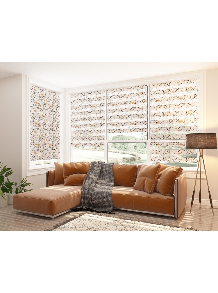 ZEBRA PERDE KUŞ VE DALI MODELİ